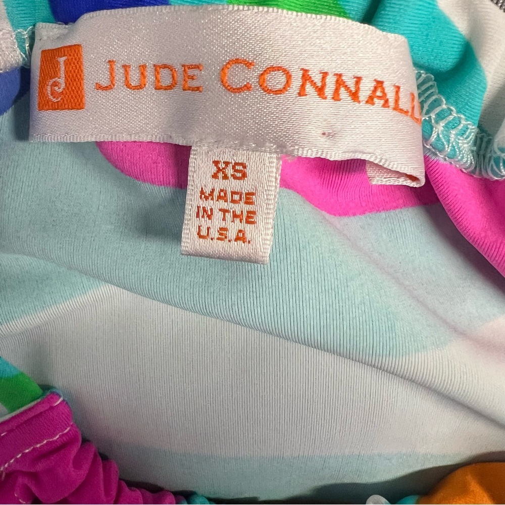 Jude Connally Anya Abstract Aqua Midi Dress XS Pink Blue Orange Beach - Picture 3 of 9